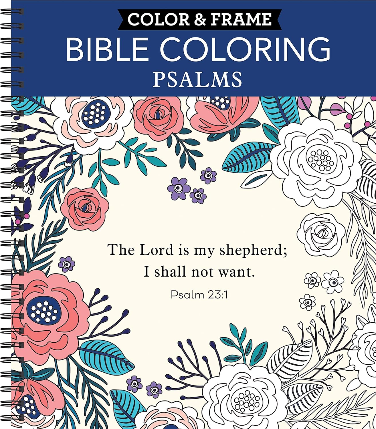 Color & Frame - Bible Coloring: Psalms: 63 Coloring Pages with Bible Verses | Christian Devotional Book Gift for Women, Adults, Teens & Faith-Based Relaxation | Perforated, Spiral Bound by New Seasons