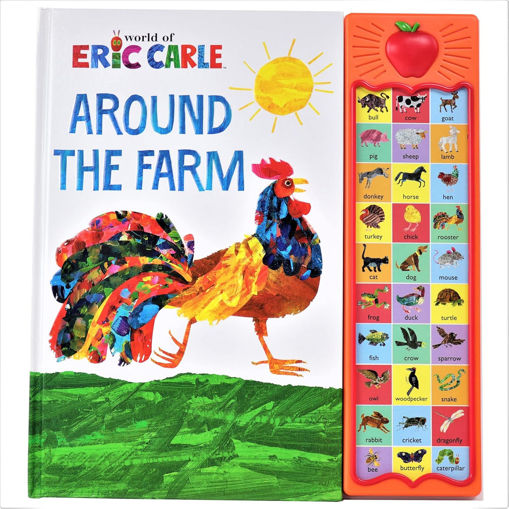 World of Eric Carle, Around the Farm 30-Button Animal Sound Book - Great for First Words - PI Kids by PI Kids