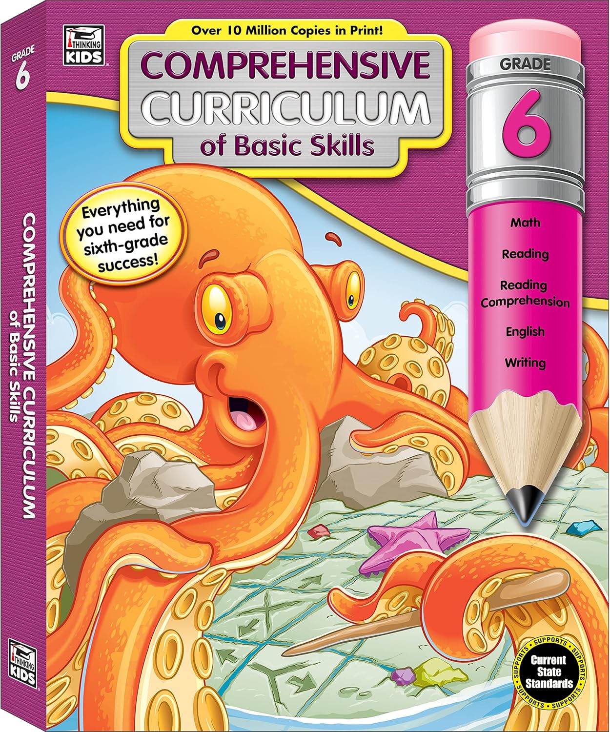Carson Dellosa Comprehensive Curriculum of Basic Skills 6th Grade Workbooks All Subjects, Reading Comprehension, Language Arts, Grammar, Math, and Writing Practice, Classroom or Homeschool Curriculum by Thinking Kids
