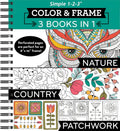 Color & Frame - 3 Books in 1 - Nature, Country, Patchwork (Adult Coloring Book) by New Seasons