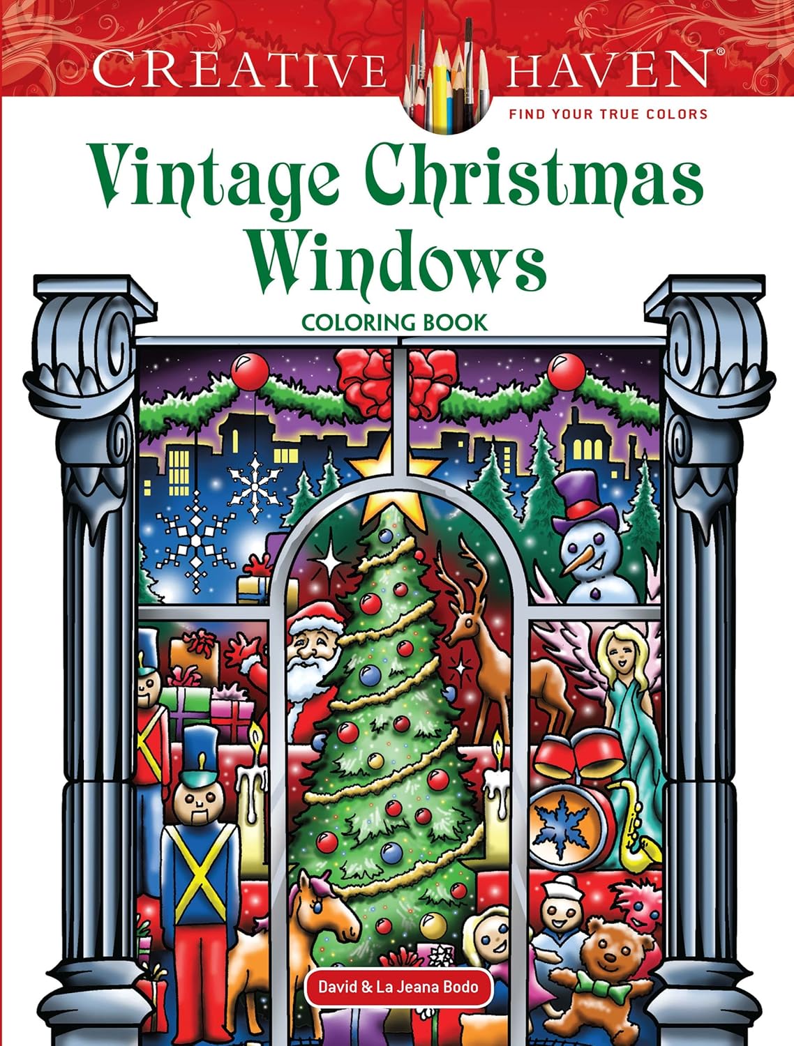 Creative Haven Vintage Christmas Windows Coloring Book (Adult Coloring Books: Christmas) by David Bodo