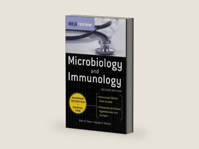 Deja Review Microbiology & Immunology, Second Edition by Eric Chen | barcode:9780071629515 | source:'9780071629515-right-three-quarter.jpg