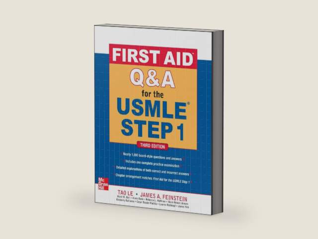 First Aid Q&A for the USMLE Step 1, Third Edition (First Aid USMLE) by Tao Le | barcode:9780071744027 | source:'9780071744027-right-three-quarter.jpg