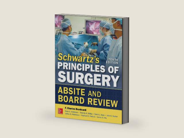 Schwartz's Principles of Surgery ABSITE and Board Review, 10/e by F. Charles Brunicardi | barcode:9780071838924 | source:'9780071838924-right-three-quarter.jpg