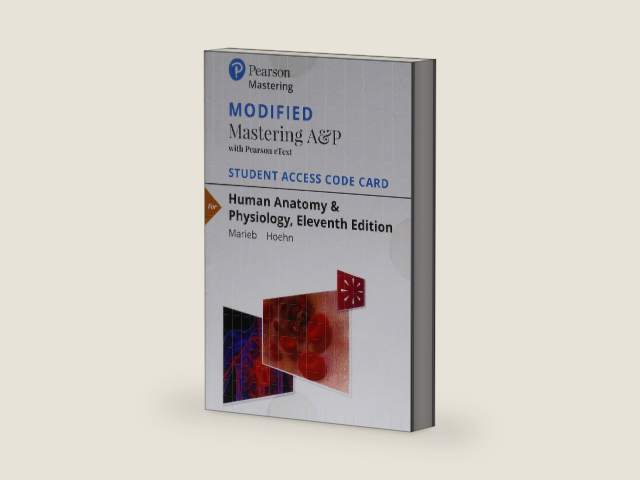 Modified Mastering A&P with Pearson eText -- Standalone Access Card -- for Human Anatomy & Physiology (11th Edition) by Elaine Marieb | barcode:9780134763415 | source:'9780134763415-right-three-quarter.jpg