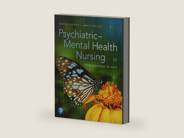Psychiatric-Mental Health Nursing: From Suffering to Hope by Mertie Potter | barcode:9780134879628 | source:'9780134879628-right-three-quarter.jpg