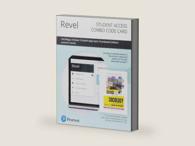 Sociology: A Down-To-Earth Approach-- Revel + Print Combo Access Code by Jim Henslin | barcode:9780135193471 | source:'9780135193471-right-three-quarter.jpg