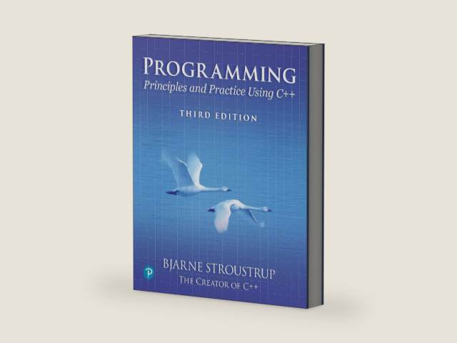 Programming: Principles and Practice Using C++ (C++ In-depth) by Bjarne Stroustrup | barcode:9780138308681 | source:'9780138308681-right-three-quarter.jpg