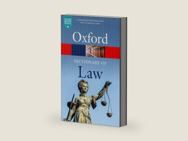 A Dictionary of Law (Oxford Quick Reference) by Jonathan Law | barcode:9780192897497 | source:'9780192897497-right-three-quarter.jpg