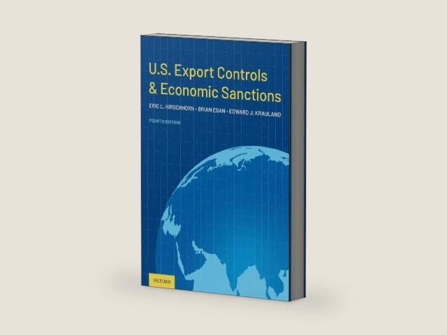 US EXPORT CONTROLS AND ECONOMIC SANCTIONS 4TH EDITION by HIRSCHHORN | barcode:9780197582411 | source:'9780197582411-right-three-quarter.jpg