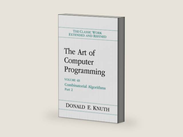 Art of Computer Programming, The: Combinatorial Algorithms, Volume 4B by Donald Knuth | barcode:9780201038064 | source:'9780201038064-right-three-quarter.jpg