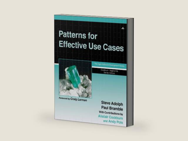 Patterns for Effective Use Cases (The Agile Software Development Series) by Steve Adolph | barcode:9780201721843 | source:'9780201721843-right-three-quarter.jpg