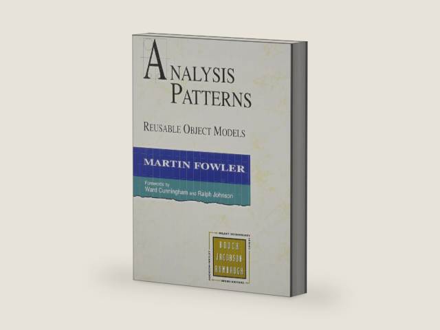 Analysis Patterns: Reusable Object Models (Object-Oriented Software Engineering Series) by Martin Fowler | barcode:9780201895421 | source:'9780201895421-right-three-quarter.jpg