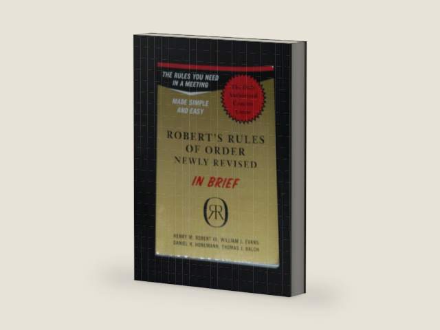 Robert's Rules of Order in Brief: The Simple Outline of the Rules Most Often Needed at a Meeting, According to the Standard Authoritative Parliamentary Manual, Revised Edition by Henry M. Robert III | barcode:9780306813542 | source:'9780306813542-right-three-quarter.jpg