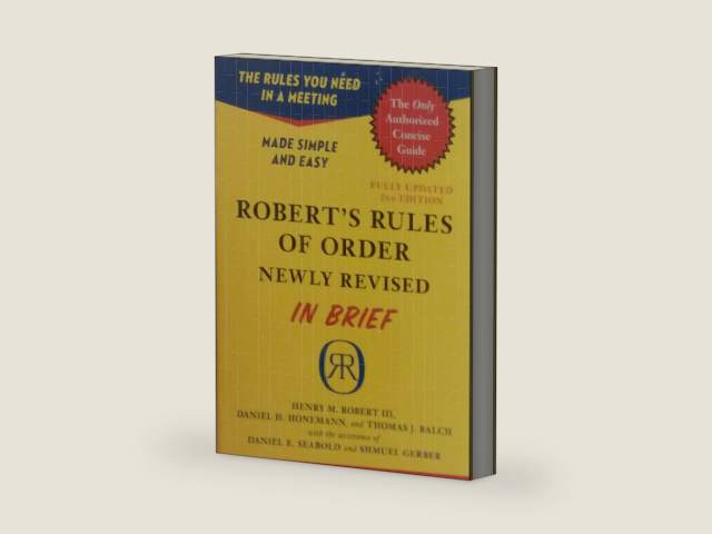 Robert's Rules of Order Newly Revised In Brief, 2nd edition by Henry M. Robert III | barcode:9780306820199 | source:'9780306820199-right-three-quarter.jpg