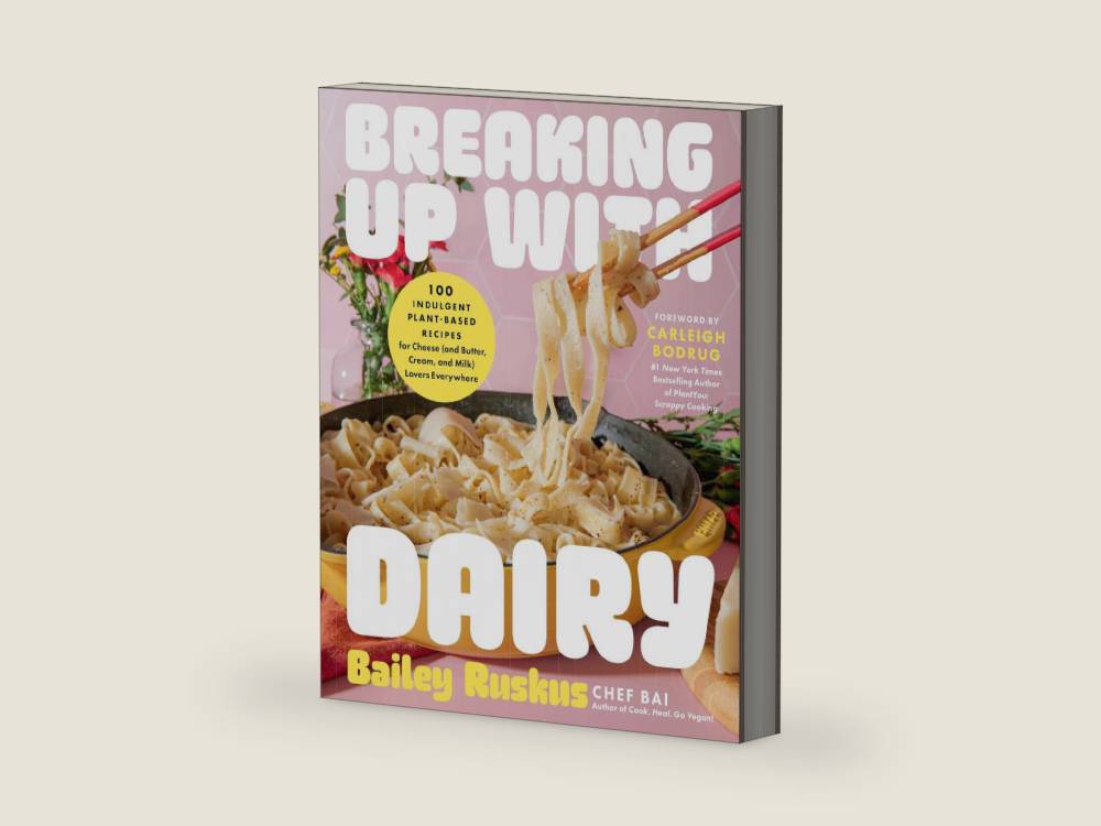 Breaking Up with Dairy: 100 Indulgent Plant-based Recipes for Cheese (and Butter, Cream, and Milk) Lovers Everywhere by Bailey Ruskus | barcode:9780306833526 | source:'9780306833526-right-three-quarter.jpg