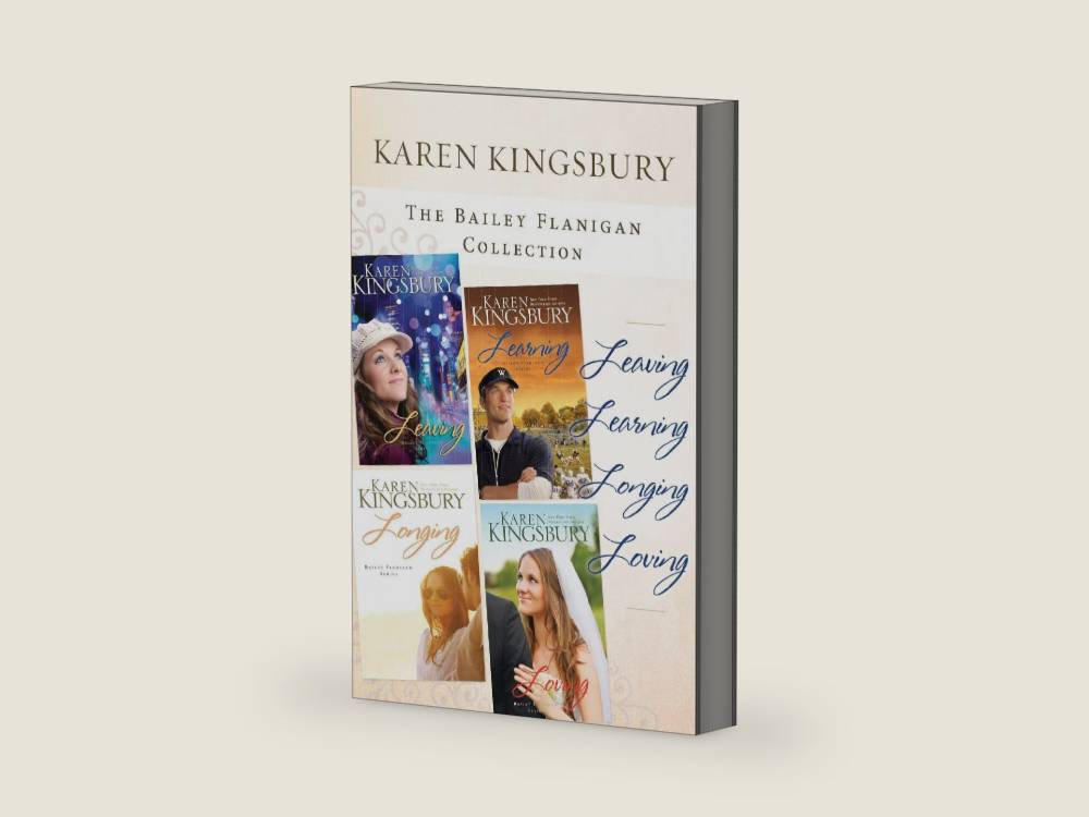 The Bailey Flanigan Collection: Leaving, Learning, Longing, Loving: Four full-length inspirational novels for one great price (Bailey Flanigan Series) by Karen Kingsbury | barcode:9780310342892 | source:'9780310342892-right-three-quarter.jpg