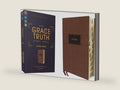 NIV, The Grace and Truth Study Bible (Trustworthy and Practical Insights), Large Print, Leathersoft, Brown, Red Letter, Thumb Indexed, Comfort Print by Zondervan | barcode:9780310447535 | source:'9780310447535-right-three-quarter.jpg