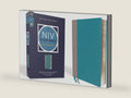 NIV Study Bible, Fully Revised Edition (Study Deeply. Believe Wholeheartedly.), Leathersoft, Teal/Gray, Red Letter, Comfort Print by Zondervan | barcode:9780310449034 | source:'9780310449034-right-three-quarter.jpg