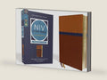 NIV Study Bible, Fully Revised Edition (Study Deeply. Believe Wholeheartedly.), Personal Size, Leathersoft, Brown/Blue, Red Letter, Comfort Print by Zondervan | barcode:9780310449126 | source:'9780310449126-right-three-quarter.jpg