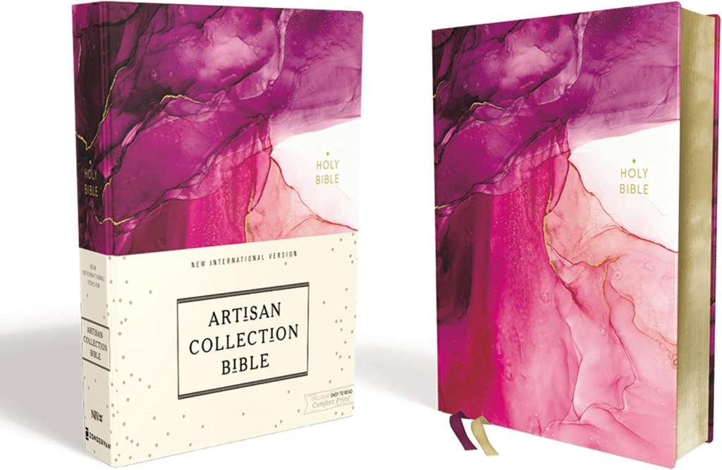 NIV, Artisan Collection Bible, Cloth over Board, Pink, Art Gilded Edges, Red Letter, Comfort Print by Zondervan | barcode:9780310454243 | source:'9780310454243.jpg