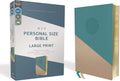 NIV, Personal Size Bible, Large Print, Leathersoft, Teal/Gold, Red Letter, Comfort Print by Zondervan | barcode:9780310454281 | source:'9780310454281.jpg