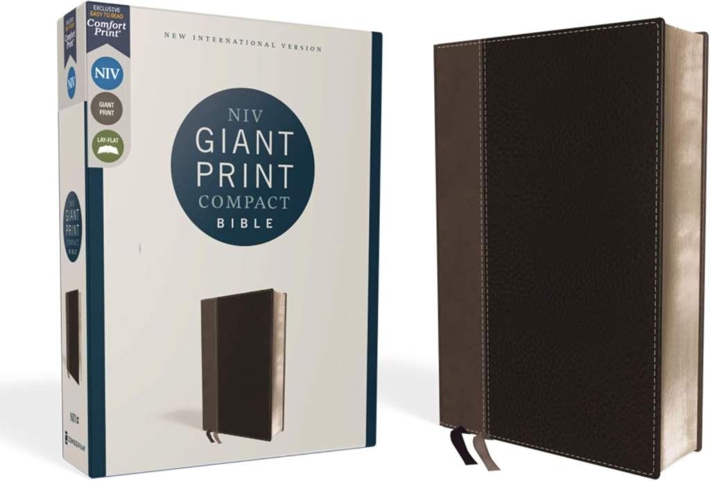 NIV, Giant Print Compact Bible, Leathersoft, Black, Red Letter, Comfort Print by Zondervan | barcode:9780310454670 | source:'9780310454670.jpg