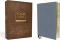 NASB, Thinline Bible, Large Print, Genuine Leather, Buffalo, Blue, Red Letter, 1995 Text, Comfort Print by Zondervan | barcode:9780310456308 | source:'9780310456308.jpg