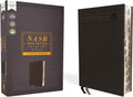 NASB, Thinline Bible, Large Print, Leathersoft, Black, Red Letter, 2020 Text, Thumb Indexed, Comfort Print by Zondervan | barcode:9780310456674 | source:'9780310456674.jpg