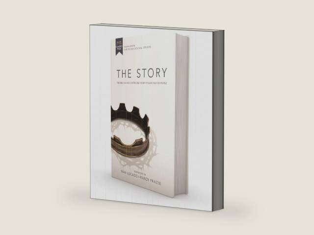 NIV, The Story, Hardcover, Comfort Print: The Bible as One Continuing Story of God and His People by Zondervan | barcode:9780310458197 | source:'9780310458197-right-three-quarter.jpg
