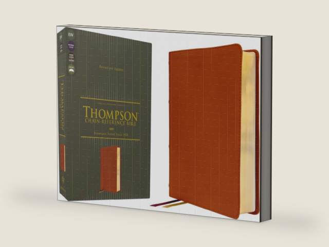 ESV, Thompson Chain-Reference Bible, Genuine Leather, Calfskin, Tan, Red Letter by Zondervan | barcode:9780310459040 | source:'9780310459040-right-three-quarter.jpg