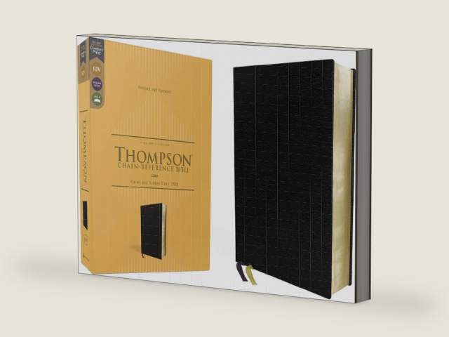 KJV, Thompson Chain-Reference Bible, European Bonded Leather, Black, Red Letter, Comfort Print by Zondervan | barcode:9780310459231 | source:'9780310459231-right-three-quarter.jpg