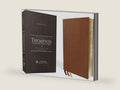 NASB, Thompson Chain-Reference Bible, Premium Goatskin Leather, Premier Collection, Tan, 1995 Text, Black Letter, Art Gilded Edges, Comfort Print by Zondervan | barcode:9780310459675 | source:'9780310459675-right-three-quarter.jpg