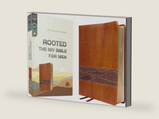 Rooted: The NIV Bible for Men, Leathersoft, Brown, Comfort Print: Shaping Men for Faithful Living in Today’s World by Zondervan | barcode:9780310462569 | source:'9780310462569-right-three-quarter.jpg