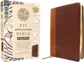 NIV Application Bible, Large Print, Leathersoft, Brown, Red Letter, Comfort Print: Bringing the Ancient Message of the Bible into Your World (NIV Application Commentary Resources) by Zondervan | barcode:9780310465300 | source:'9780310465300.jpg