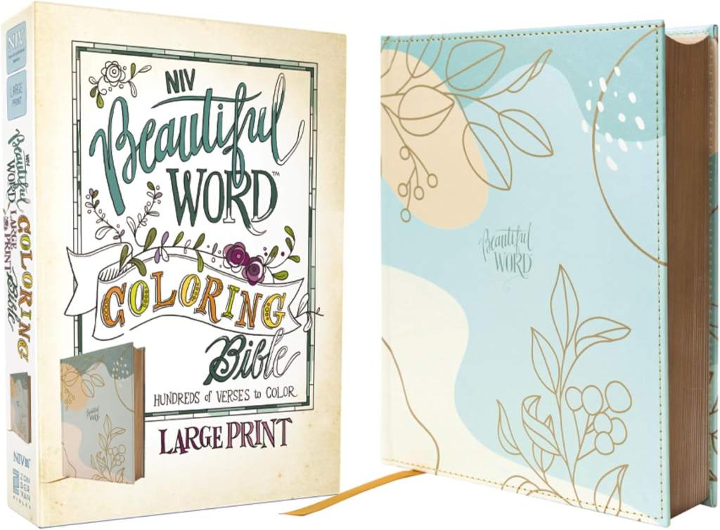 NIV, Beautiful Word Coloring Bible, Large Print, Leathersoft over Board, Teal: Hundreds of Verses to Color by Zondervan | barcode:9780310467069 | source:'9780310467069.jpg