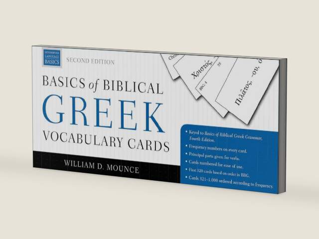 Basics of Biblical Greek Vocabulary Cards: Second Edition by William D. Mounce | barcode:9780310598763 | source:'9780310598763-right-three-quarter.jpg