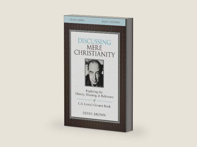 Discussing Mere Christianity Bible Study Guide: Exploring the History, Meaning, and Relevance of C.S. Lewis's Greatest Book by Devin Brown | barcode:9780310699842 | source:'9780310699842-right-three-quarter.jpg