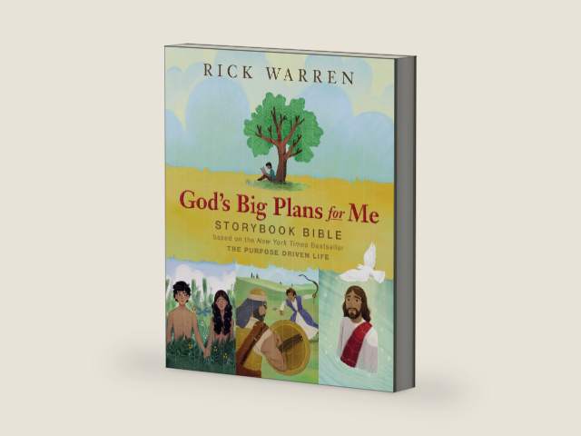 God's Big Plans for Me Storybook Bible: Based on the New York Times Bestseller The Purpose Driven Life by Rick Warren | barcode:9780310750390 | source:'9780310750390-right-three-quarter.jpg