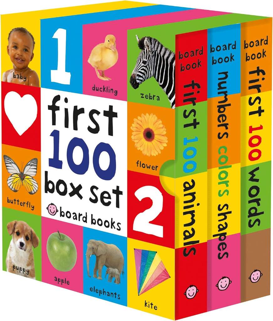 First 100 Board Book Box Set (3 books): First 100 Words, Numbers Colors Shapes, and First 100 Animals by Roger Priddy | barcode:9780312521066 | source:'9780312521066.jpg