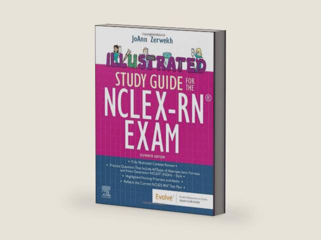 Illustrated Study Guide for the NCLEX-RN® Exam by JoAnn Zerwekh EdD MSN RN | barcode:9780323777797 | source:'9780323777797-right-three-quarter.jpg