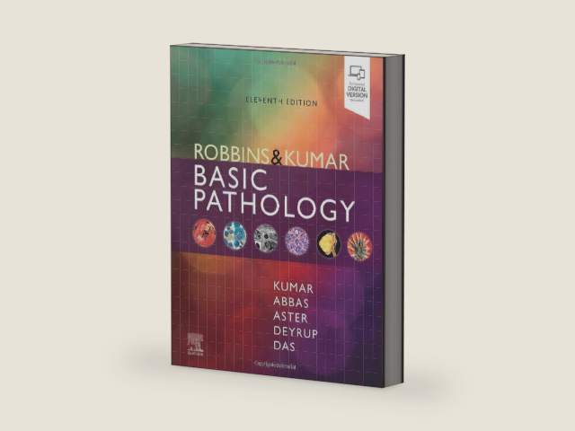 Robbins & Kumar Basic Pathology (Robbins Pathology) by Vinay Kumar MBBS MD FRCPath | barcode:9780323790185 | source:'9780323790185-right-three-quarter.jpg