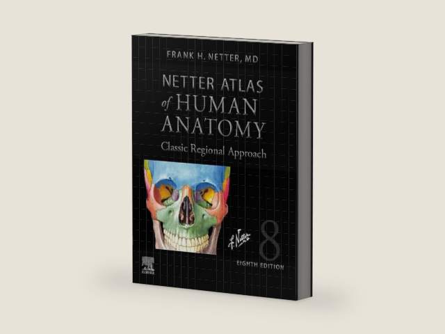 Netter Atlas of Human Anatomy: Classic Regional Approach (hardcover): Professional Edition with NetterReference Downloadable Image Bank (Netter Basic Science) by Frank H. Netter MD | barcode:9780323793735 | source:'9780323793735-right-three-quarter.jpg