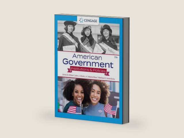 American Government: Institutions & Policies (MindTap Course List) by James Wilson | barcode:9780357459652 | source:'9780357459652-right-three-quarter.jpg