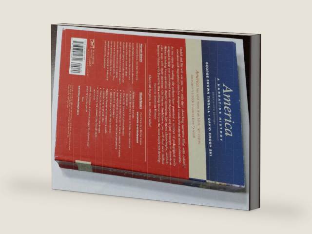 America: A Narrative History, 9th Edition by George Brown Tindall | barcode:9780393912654 | source:'9780393912654-right-three-quarter.jpg