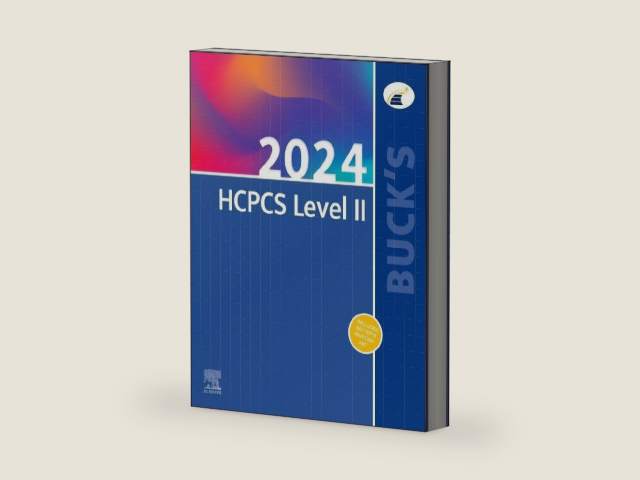 Buck's 2024 HCPCS Level II (HCPCS Level II (Saunders)) by Elsevier | barcode:9780443111808 | source:'9780443111808-right-three-quarter.jpg