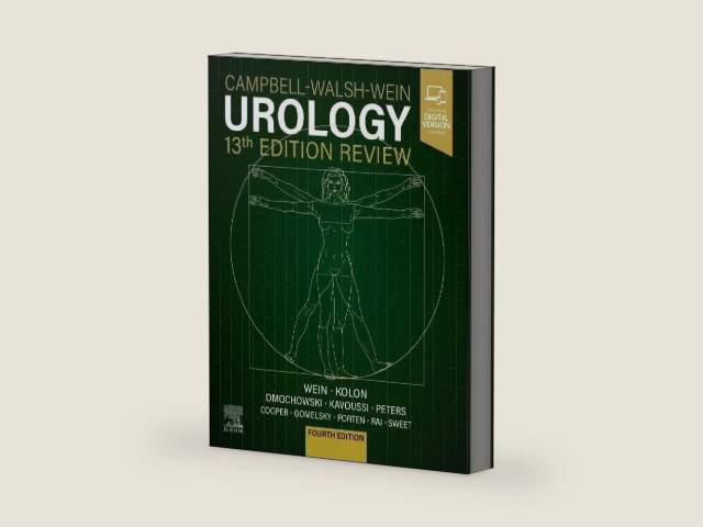 Campbell-Walsh Urology 13th Edition Review by Alan J. Wein MD PhD (Hon) FACS | barcode:9780443113321 | source:'9780443113321-right-three-quarter.jpg