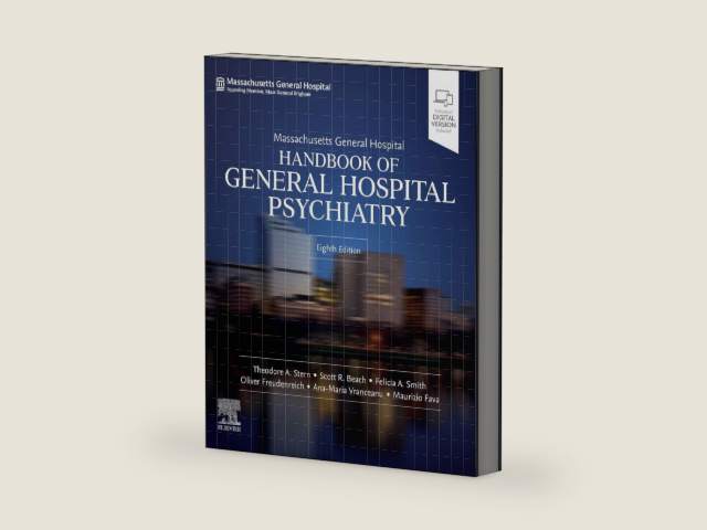 Massachusetts General Hospital Handbook of General Hospital Psychiatry by Theodore A. Stern MD | barcode:9780443118951 | source:'9780443118951-right-three-quarter.jpg