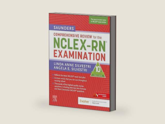 Saunders Comprehensive Review for the NCLEX-RN® Examination by Linda Anne Silvestri PhD RN ANEF FAAN | barcode:9780443128219 | source:'9780443128219-right-three-quarter.jpg