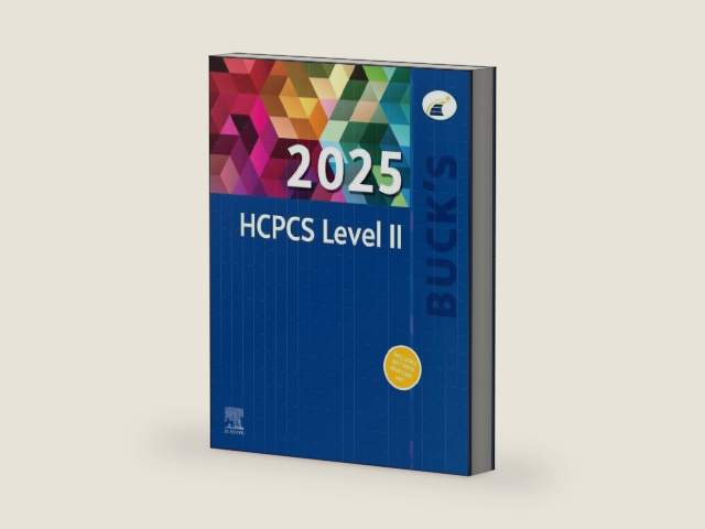 Buck's 2025 HCPCS Level II (HCPCS Level II (Saunders)) by Elsevier Inc | barcode:9780443248825 | source:'9780443248825-right-three-quarter.jpg